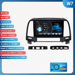 9" Hizpo 2Din Android Auto Car Radio for Hyundai Santa Fe 2 2006 - 2012 RDS DSP GPS Navigation SWC BT 4G CarPlay UI8581 System