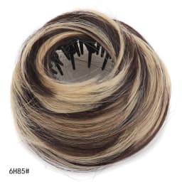 Adjustable Synthetic Bun Ponytail Wig For Women Magic Bird's Nest Shaped Hair Bun With Circle Elastic Clips Straight Donut Updo