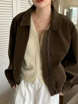 Retro High-End Velvet Short Jacket Women's Spring Autumn Loose Versatile Elegant Top Trendy Design Splice Long Sleeve Zipper