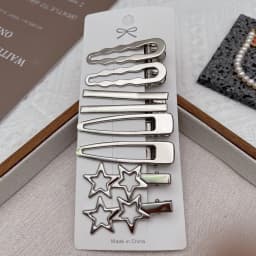 8PCS Metal Hair Clips Side Broken Hair Bangs Hair Cards Spice Girls Hair Accessories Silver Bangs Clip Set Side Clip One Word Cl