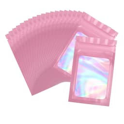 20pcs Zip Lock Bag Laser Plastic Jewelry Storage Bag DIY Earrings Necklace Bracelets Beads Gift Organizer Retail Packaging Pouch