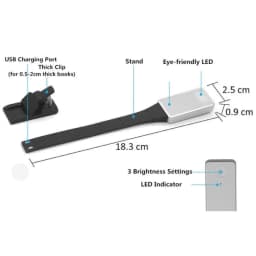 For XTEINK X3 X4 Ink Screen Reader LED Reading Light Night Reading for Supplementary Light Rechargeable Book Clip Light
