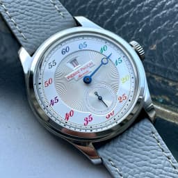 Spot goods NEW Pierre Paulin Jumping Hour Men Watch Salmon Dial Automatic St17 Mechanical Watch Vintage Bonklip bracelet