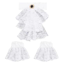 Accessory Set Vintage Style Victorian Lace Jabot Detachable Ruffled Collar Cuffs Set Costume Accessory Vintage Themed Events