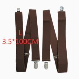 3.5 cm Wide Solid Color No Cross Suspenders Men 4 Strong Clips Women Suspender For wedding Party Trouser Braces