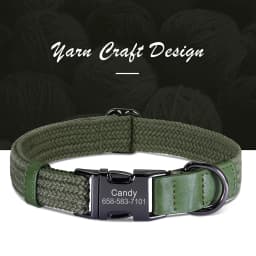 Custom Dog Collar Dog Durable Nylon Dog Collars Free Engraved Pet Name Buckle Necklace Adjustable for Small Medium Large Dogs