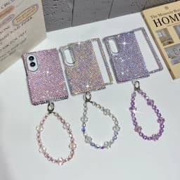 Luxury Full Glitter Diamond Bracelet Chain Phone Case for Samsung Galaxy Fold8 Fold 8 Wide Shockproof Slim Fit Skin Feel Cover