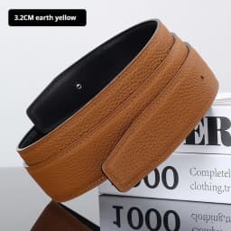 Luxury Belt Ultra-Thin Pointed Belt Headless Men And Women First Layer Cowhide Letter Buckle Replacement Buckleless Belts3.2/3.8