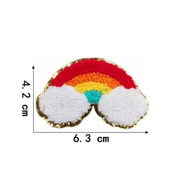 10pcs Set Chenille Self-Adhesive Patches Shiny Glitter Base Lightning Star Rainbow Patch for Bags Hats Jackets Clothing