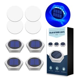 Solar LED Outdoor Deck Lights IP68 Waterproof Garden Step Lighting Auto On/Off Stairs Patio Pathway Yard Fence Wall Lamp