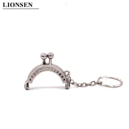 Mini Cute 4cm Metal Coin Purse Bag Change Purse Frame With Keychain 5 Colors Frame Kiss Clasp Lock DIY Craft Wallet Accessaries