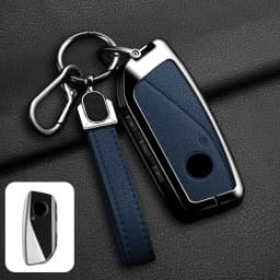 Metal Leather Car Key Case Cover For BMW 218i 220i 740i 760i 5-Series G60 X1 X2 X5 X6 X7 iX1 iX2 iX i5 i7 G05 Holder Shell