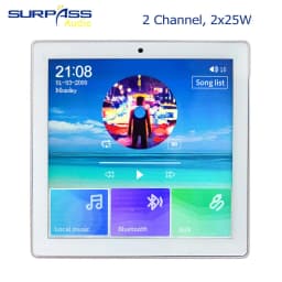Smart Home Audio System Music Player 2 Channel 4inch Mini Touch Screen Wireless Bluetooth In Wall Amplifier with FM Radio,USB