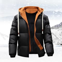 Fashion Solid Hooded Fleece Parkas Men Winter Thick Warm Parka Coat Men's Cotton Overcoat Warm Basic Style Casual Parkas