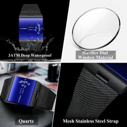 POEDAGAR Top Original High Quality Man Watch Waterproof Watch For Men Casual Mesh Sports Military Men's Quartz Watches Reloj+Box