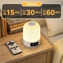 LED Touch Bedside Night Light Remote Control Stepless Dimming 3 Color Modes Timer Digital Clock Table Lamp for Home Bedroom Dorm
