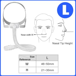 Yuwell YN-06 CPAP Nasal Mask Soft Silicone Cushion Sleep Apnea Mask Quiet Design 22mm Tube Comfortable Headgear Replacement