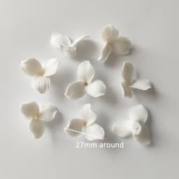 50pcs Handmade Ceramic Flower Material White Color Porcelain Floral Hair Accessories For DIY Jewelry Make Parts