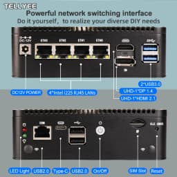 12th Gen Intel Pentium 4417U 2.5G Soft Router 4X I226-V LANS RJ45 Fanless Mini PC HD DP USB-C PfSense OPNsense Firewall PVE ESXI