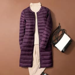 Lightweight Puffer Jaet Women's Mid-Length Autumn Winter New round Ne Long Korean Sle Coat No Collar Inner Trendy