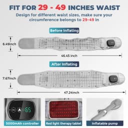 Inflatable Red Light Heating Waist Massager,Electric Lumbar  Protect Brace,Vibration Massage Belt,Back Airbag Support Relax Care