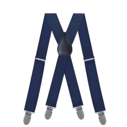 Suspenders for Men Work Heavy Duty Big and Tall 3.5cm Wide X Back with 4 Strong Clips Adjustable Elastic Trouser Braces Straps