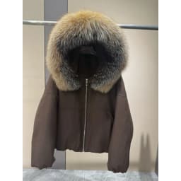 OFTBUY Real Fox Fur Collar Goose Down Jacket Women Cropped Hooded Coat Winter Warm Zipper Natural Fox Fur Thick Outerwear