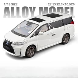 1:18 Vellfire LM300 Alloy MPV Model Diecast Car Toys Sound Light Pull Back Doors Opened Miniature Vehices Christmas Gift for Boy