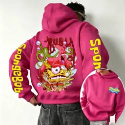 SpongeBob SquarePants and Patrick Star Cartoon Anime 2026 Spring and Autumn Men's and Women's Fashion Sports Hoodies