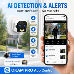 OKAM PRO Window Camera Dual Lens 10X ZOOM 5G WIFI Camera HD 10MP Dual Stand Night Vision Bidirectional Intercom Mobile Detection