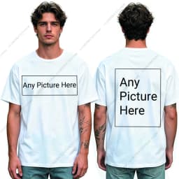 Custom Personalized Your Photo Man T Shirt for Boys Front Back Print Customized Funny Tshirts for Men Short T-shirt Tops Tees
