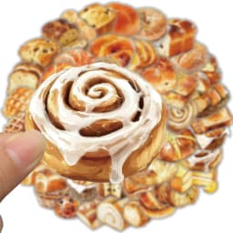 50/100PCS Cute Baking Bread Stickers Nostalgic DIY Streetwear Scrapbooking Creative Paper Laptop Luggage Waterproof Sticker