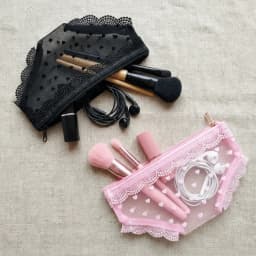Mesh Briefs Shape Cosmetic Bag Korean Style Decorative Makeup Storage Pouch Jewelry Organizer with Zipper Travel Storage Bag