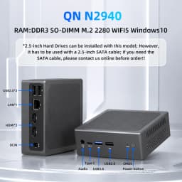 TexHoo Mini PC Intel Celeron N2940 16GB RAM 512GB SSD WIFI5 BT4.0 Windows 10 Desktop Computer 4USB TypeC Dual Display for Office