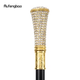 White Artificial Diamond Walking Cane Fashion Decorative Walking Stick Gentleman Elegant Cosplay Cane Crosier 92.5cm