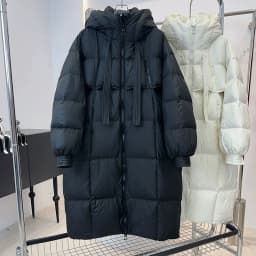 Schinteon Women White Duck Down Long Jacket Casual Loose Over Size Autumn Winter Outwear with Hood Korean Style Thick Coat 2026