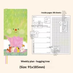Kinbor Original Undated Weekly Planner, Illustrated Hardcover Journal with Two Pages Per Week, Portable To-Do List Notebook Slim