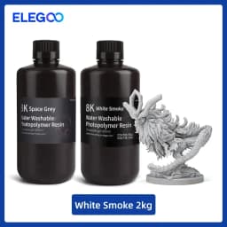 ELEGOO 8K 3D Printer Resin 405nm Water Washable Resin UV-Curing Resin Best for SATURN 2 8K 3D Printer Space Grey 1000g