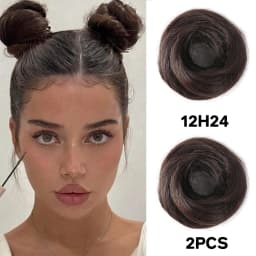 Synthetic rubber band elastic hair ring multi-color heat-resistant bun hair extension wig that surrounds a woman's ponytail