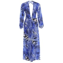 Woman Tiger Stripe Print Deep V-neck Dress Sexy Backless Long Sleeve Dresses 2026 Summer Vacation Beach Party Elegant Vestidos