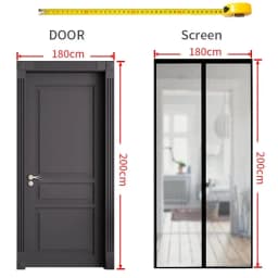 Magnetic Door Screen Custom Size Mosquito Net Curtain Fly Insect Automatic Closing Invisible Mesh for Kitchen Indoor Living Room