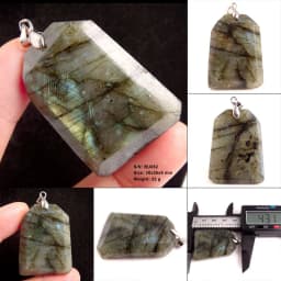 Stone Craft Natural Labradorite Raw Stone Polishing Geometric Shape Crystal Labradorite Pendent Exquisite Natural Training Stone
