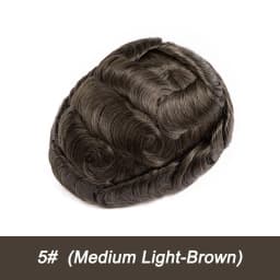 VLoop Super Natural Hairline Ultra Thin Skin 0.02mm 80%Density Undetectable Men Toupee Brown Black Grey 520# Hair System for Men