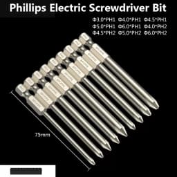 50/75/100/150mm Phillips Electric Screwdriver Bit PH0/1/2 Magnetic Screw Driver Bit S2 Alloy Steel High Hardness Batch Head Bit