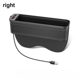 LED Car Crevice Storage Organizer Box Car 2 USB Charging Colour Light Seat Gap Storage Box Auto Interior Stowing Tidying