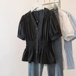 200 Pounds Plus Size Elastic Waist Office Lady Trend Shirt And Blouse Solid Color Top Women Clothing V-neck French Chic Basics