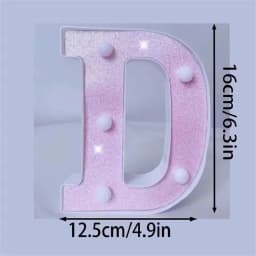 1PC 16cm Pink Glitter LED Letter&Number Lights Battery Powered Decorative Lights For Wedding,Proposal,Birthday,Party,Photo Props