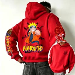 Naruto 2026 Spring and Autumn New Cartoon Anime Harajuku Y2K Street Fashion Couple Hooded Sweatshirt