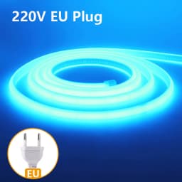 220V 240V COB Neon LED Strip Light 1M 5M 10M 288LEDs/m EU Power Plug Warm White Red Blue Bright Flex lamp Waterproof Lighting