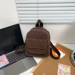 Fashion Women Mini Backpack Solid Color Corduroy Small Backpacks Female Casual Outdoor Travel Rucksack School Baskpack for Girls